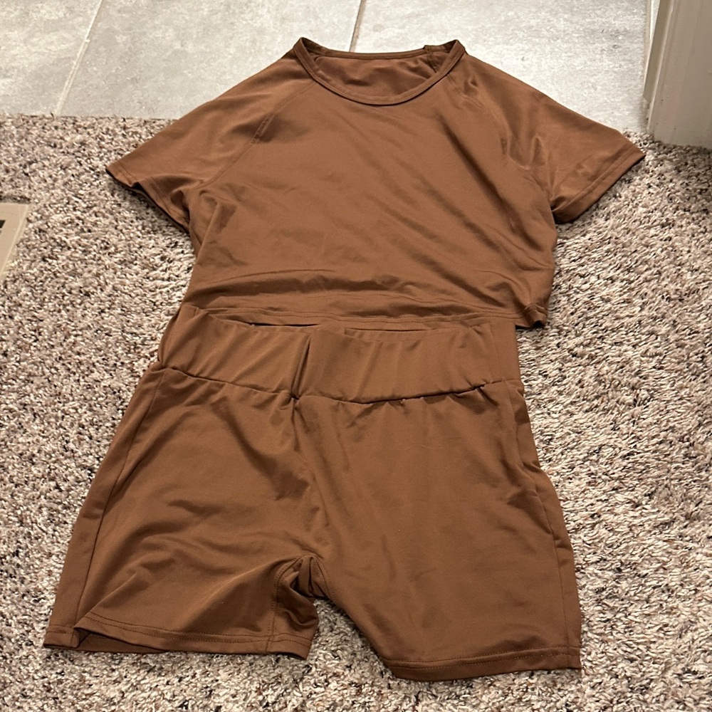 SHEIN Brown Two-Piece Set